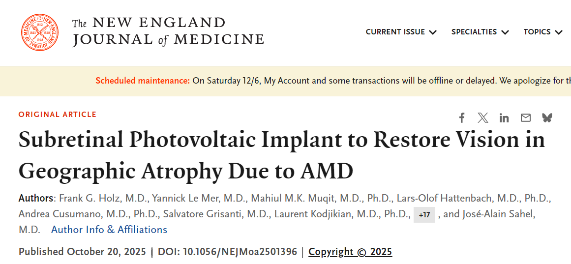 2025年眼科研究十大突破 2025年眼科研究十大突破