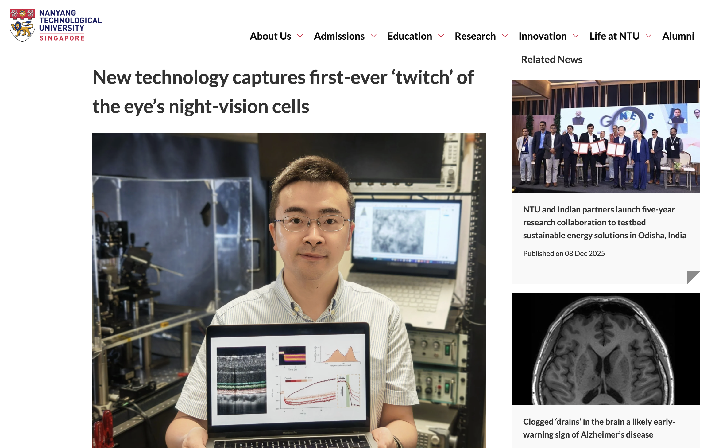 新型视网膜成像技术实现活体视杆细胞功能直接测量