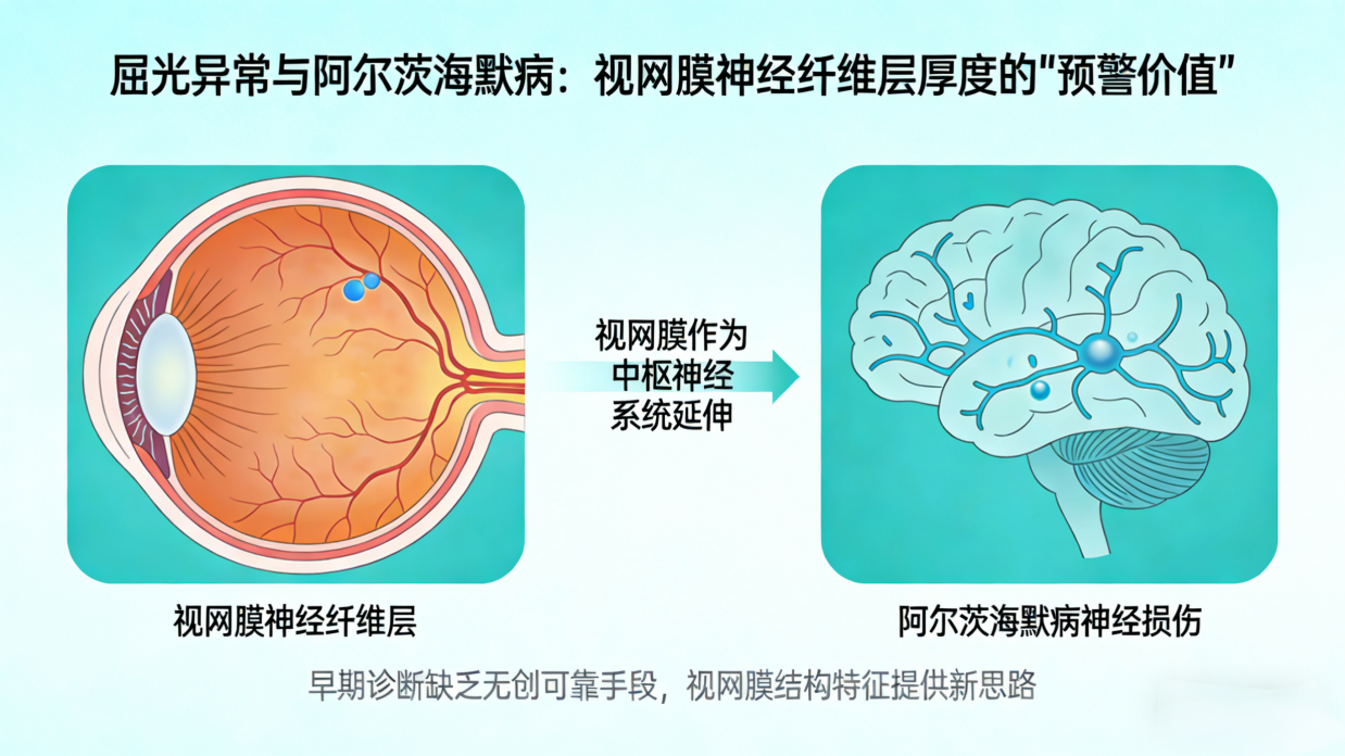屈光异常与阿尔茨海默病：视网膜神经纤维层厚度的“预警价值”
