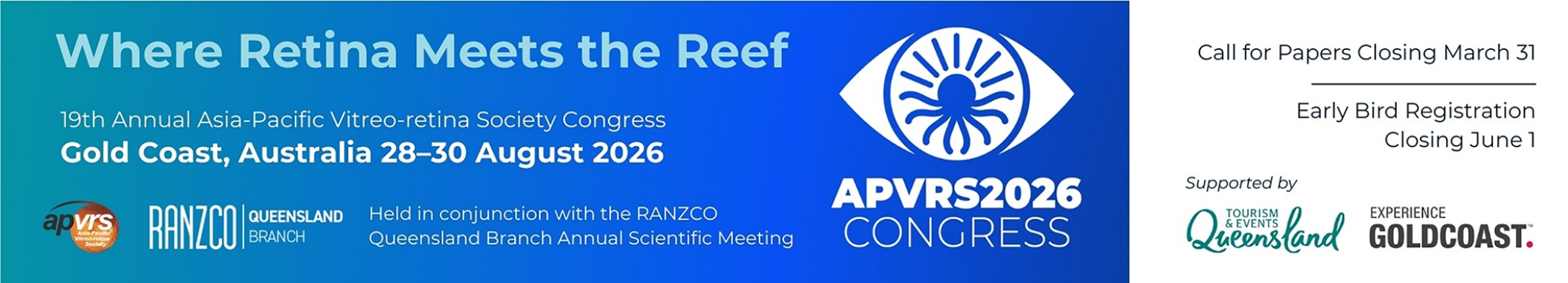 2026年3月31日截止！APVRS 2026摘要提交进入倒计时阶段